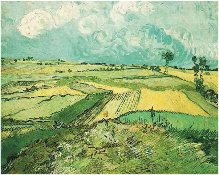 Wheatfield at Auvers under Clouded Sky, Vincent Van Gogh